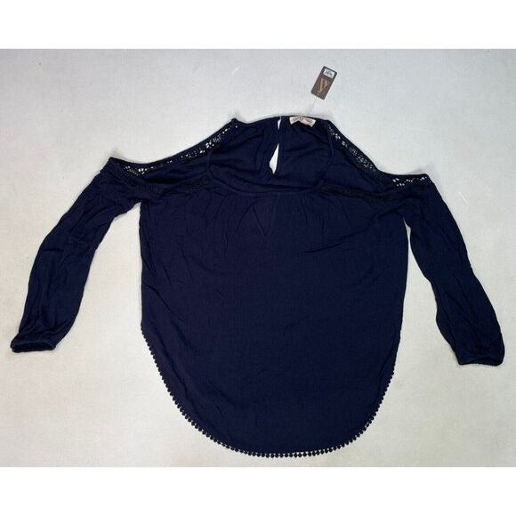 Cape Juby Cold Shoulder Blouse Top Women XS Blue NWT - Picture 1 of 6